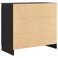 Dressoir met lade 71x35x65 cm spaanplaat zwart eikenkleurig - thumbnail