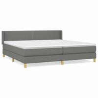 Boxspring met matras stof donkergrijs 200x200 cm - thumbnail