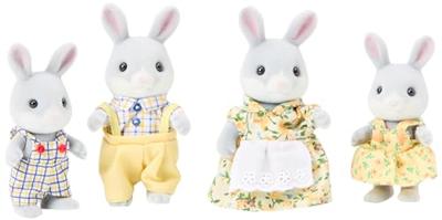 Set Poppen Sylvanian Families Family Gray Rabbit