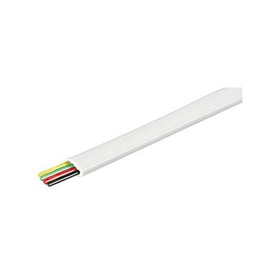 Wentronic 4-aderig platte telefoonkabel 100 m spoel wit/wit