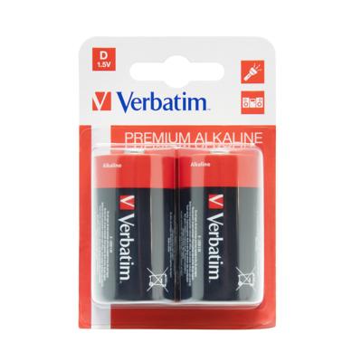 Verbatim D-alkalinebatterij, 1.5V / D-LR20, 2 stuks