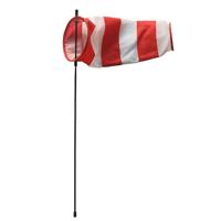 Rhombus Windsok 13x35 cm Rood/Wit - thumbnail