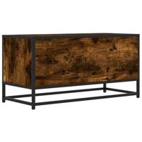 Tv-meubel 80x34,5x40cm bewerkt hout metaal gerookt eikenkleurig - thumbnail