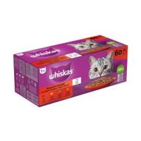 Whiskas 1+ Classic Selectie in gelei multipack natvoer kat maaltijdzakjes 1 verpakking (60 x 85 g) - thumbnail