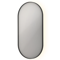 Spiegel INK SP21 Ovaal In Stalen Kader 50 x 4 x 100 cm Met Color Changing LED Verlichting Mat Zwart - thumbnail