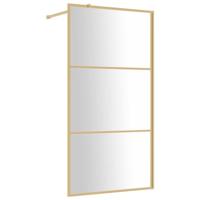 VidaXL Inloopdouchewand transparant 100x195 cm esg-glas goudkleurig - thumbnail