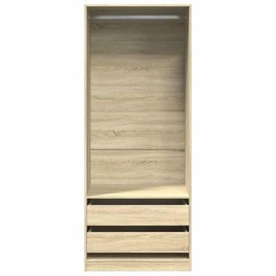 Kledingkast 80x50x200 cm bewerkt hout sonoma eikenkleurig