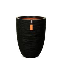 Capi Nature Rib NL vase laag 44x56cm bloempot zwart - thumbnail