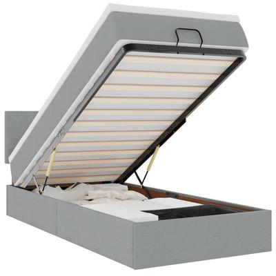 Bed met matras 120x200 cm stof lichtgrijs