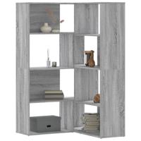 Boekenkast 4-laags hoek 85x85x140 cm bewerkt hout grijs sonoma - thumbnail