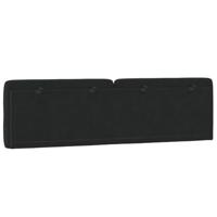 Hoofdbordkussen 180 cm fluweel zwart - thumbnail