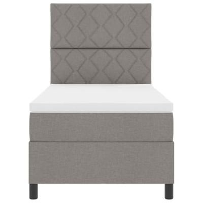 Boxspring bed met matras met hoofdeinde Taupe 100 x 200 cm Stof