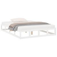 Bedframe massief hout wit 140x200 cm - thumbnail