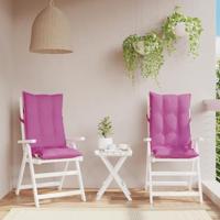 VidaXL Stoelkussens 2 st hoge rug oxford stof roze - thumbnail