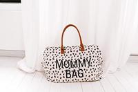 Luiertas Mommy bag large canvas CHILDHOME gebroken wit luipaard - thumbnail
