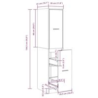 Apothekerskast 30x41x144,5 cm bewerkt hout wit - thumbnail