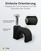 Goobay Kabelclip 6mm rond zwart box(100) - 4113231 - thumbnail