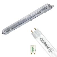 LED Waterdichte TL Armatuur met T8 Buis - Velvalux Strela - 60cm - Enkel - Koppelbaar - Waterdicht IP65 - OSRAM - SubstiTUBE Value EM 865 - 7.6W - Helder/Koud Wit 6500K | Vervangt 18W - thumbnail