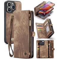 Caseme iPhone 16 Pro Max hoesje - Vintage 2 in 1 portemonnee - Bruin - thumbnail