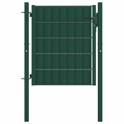 VidaXL Hekpoort pvc en staal 100x100 cm groen VidaXL Hekpoort pvc en staal 100x100 cm groen