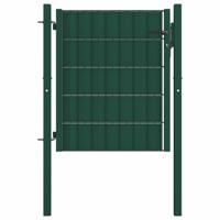 VidaXL Hekpoort pvc en staal 100x100 cm groen - thumbnail
