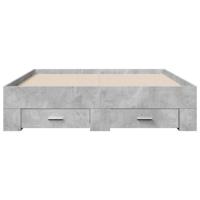 Bedframe met lades bewerkt hout betongrijs 120x190 cm - thumbnail