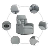 Fauteuil elektrisch verstelbaar stof lichtgrijs - thumbnail