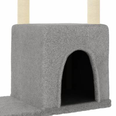 Kattenmeubel met sisal krabpalen 97,5 cm lichtgrijs - thumbnail
