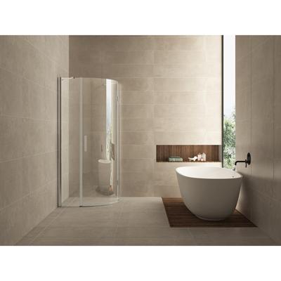 Wiesbaden Curf Kwartronde Douchecabine met Draaideur 90x90 cm Chroom