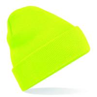 Beechfield CB45b Junior Original Cuffed Beanie - Fluorescent Yellow - One Size - thumbnail