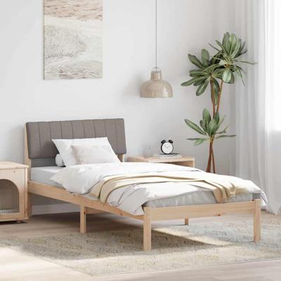 Bedframe Bruin en taupe 90 x 200 cm Massief grenenhout Bedframe Bruin en taupe 90 x 200 cm Massief grenenhout