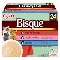 INABA Ciao Bisque Creamy soup with tuna, chicken, beef and salmon - Kattensnoepje - 24x40g - thumbnail
