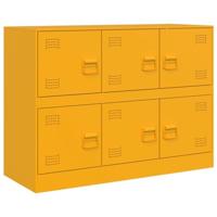 Dressoir 99x39x73 cm staal mosterdgeel - thumbnail
