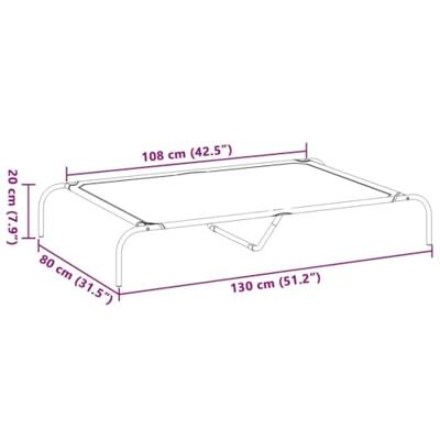 vidaXL Hondenmand verhoogd 130x80x20 cm textiel en staal zwart, verhoogd hondenbed, hondenbed voor buiten, verkoelend hondenbed, hondenbed
