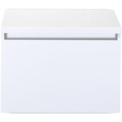 Frozen Badmeubelset 60 cm - Greeplijst in Kleur - Inclusief Wastafelbovenblad Wit Hoogglans