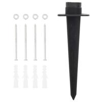 VidaXL Tuinstopcontact en grondpin 4-wegs 15,5x11x24 cm zwart en groen - thumbnail