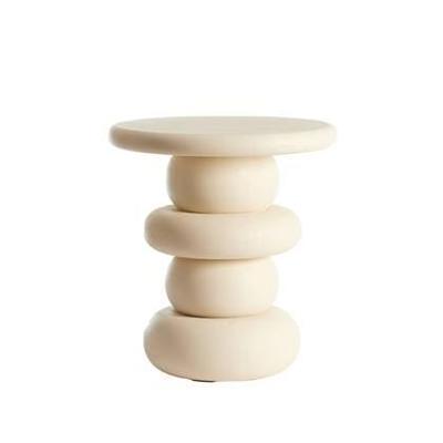 Light & Living Bijzettafel 'Azalas' Mangohout, 40cm, kleur Crème