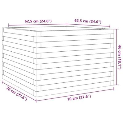 VidaXL Plantenbak 70x70x46 cm geïmpregneerd grenenhout