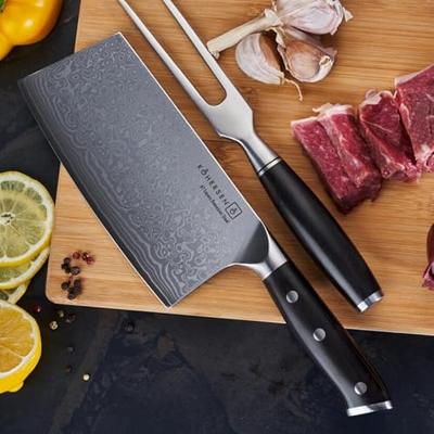 Cleaver Kohersen Elegance Ebony Wood Damascus stalen hakmes 16,5 cm