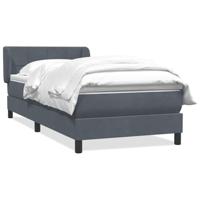 Boxspring met matras fluweel donkergrijs 90x210 cm - thumbnail