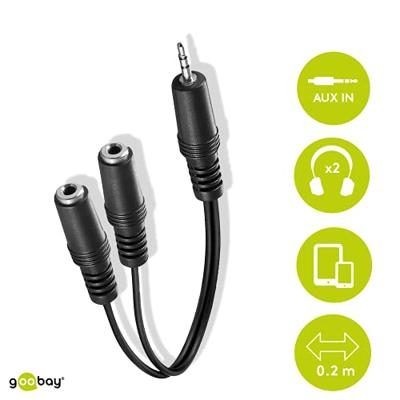 goobay Stereo-adapterkabel 3,5-mm > 2x 3,5 mm