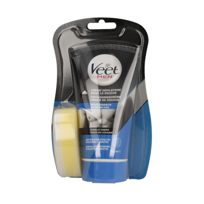 Veet Men ontharingscreme douche sensitive 150 Milliliter Veet Men ontharingscreme douche sensitive 150 Milliliter