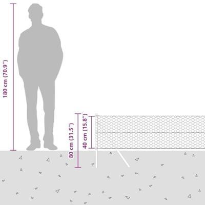 VidaXL Afrasteringspaal groen 50 x 0,4 m (50 mm mesh) staal en pvc