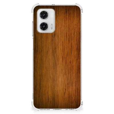 Motorola Moto G73 Stevig Telefoonhoesje Donker Hout Motorola Moto G73 Stevig Telefoonhoesje Donker Hout