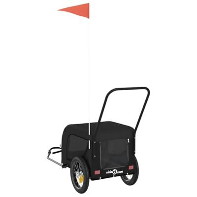 VidaXL Hondenfietstrailer oxford stof en ijzer zwart
