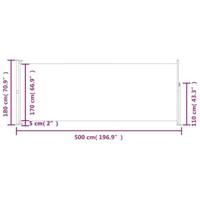 Tuinscherm uittrekbaar 180x500 cm zwart - thumbnail