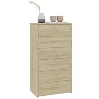 Dressoir met 6 lades 50x34x96 cm spaanplaat sonoma eikenkleurig - thumbnail