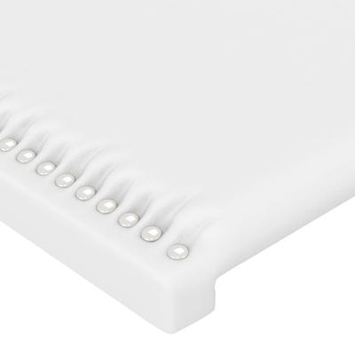 Hoofdbord met randen 83x23x118/128 cm kunstleer wit - thumbnail