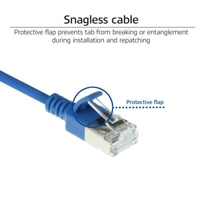 ACT DC7603 LSZH U/FTP CAT6A Datacenter Slimline Patchkabel Snagless | RJ45 Connectoren | Blauw | 3 meter