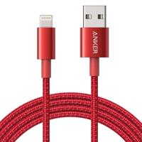 ANKER USB to 8 Pin Apple MFI Certificated Nylon Weaving Charging Data Cable Length: 1m(Red) - thumbnail
